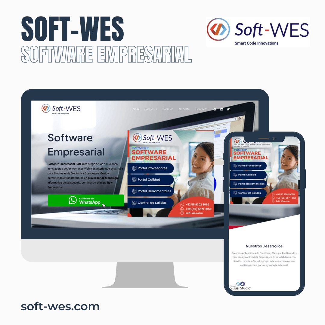Proyecto Diseño de página web terminada entregada Cliente Soft-Wes