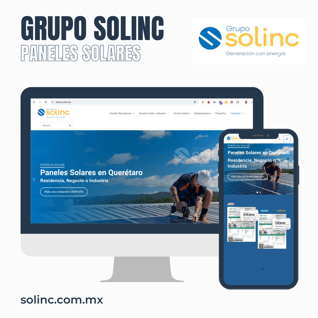 Proyecto Diseño de página web terminada entregada Cliente Solinc